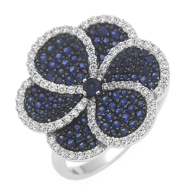 Luxury 18K white gold jewelry with sapphire from Thailand
